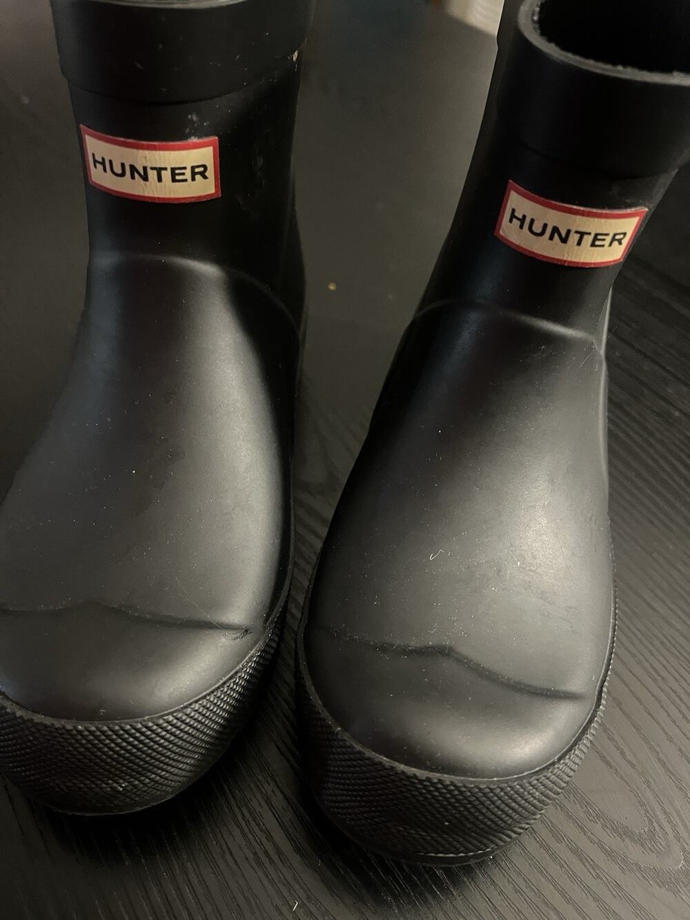 HUNTER Black Waterproof Rubber Boots Youth/Kids Size 1